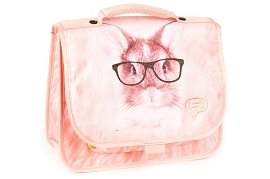 STONES AND BONES BUNNY CARTABLE SAC LAPIN LUNETTES Rose