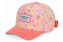  RETRO FLOWERS CASQUETTE<br>Toile Rose