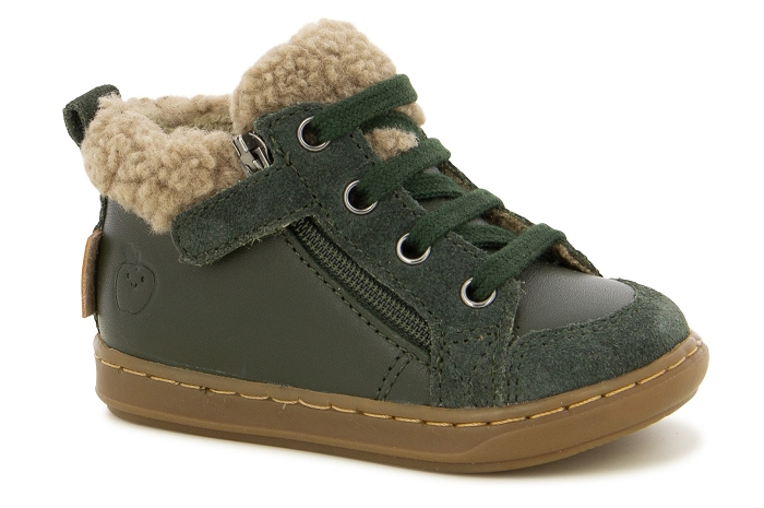 Shoopom bouba  zip wool fourre vert9565302_1
